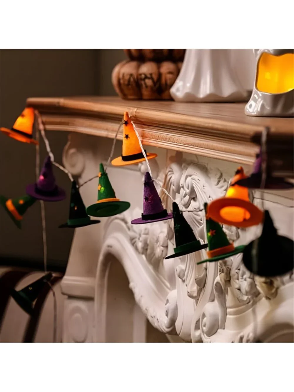 Halloween Witch Hat Lights, Halloween String Lights, 9.8 ft 20 LED